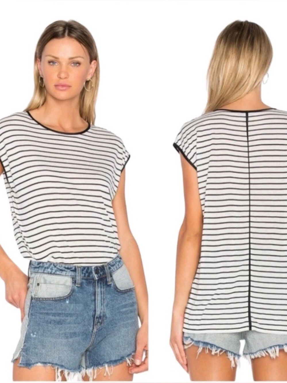Rag & Bone Black and White Sleeveless Blouse